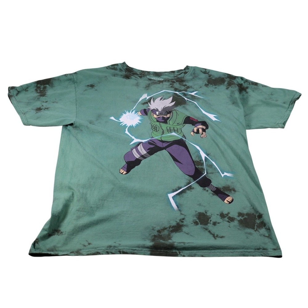 Naruto Shippuden Collection Shirt Mens M Green Kakashi‎ Graphic Tagless Cotton